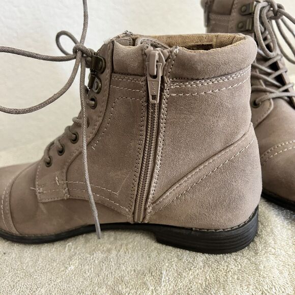 White Mountain Womens Size 7.5M Suede Ankle Boots Trenton Brown Lace Up W/Zipper - Picture 9 of 10